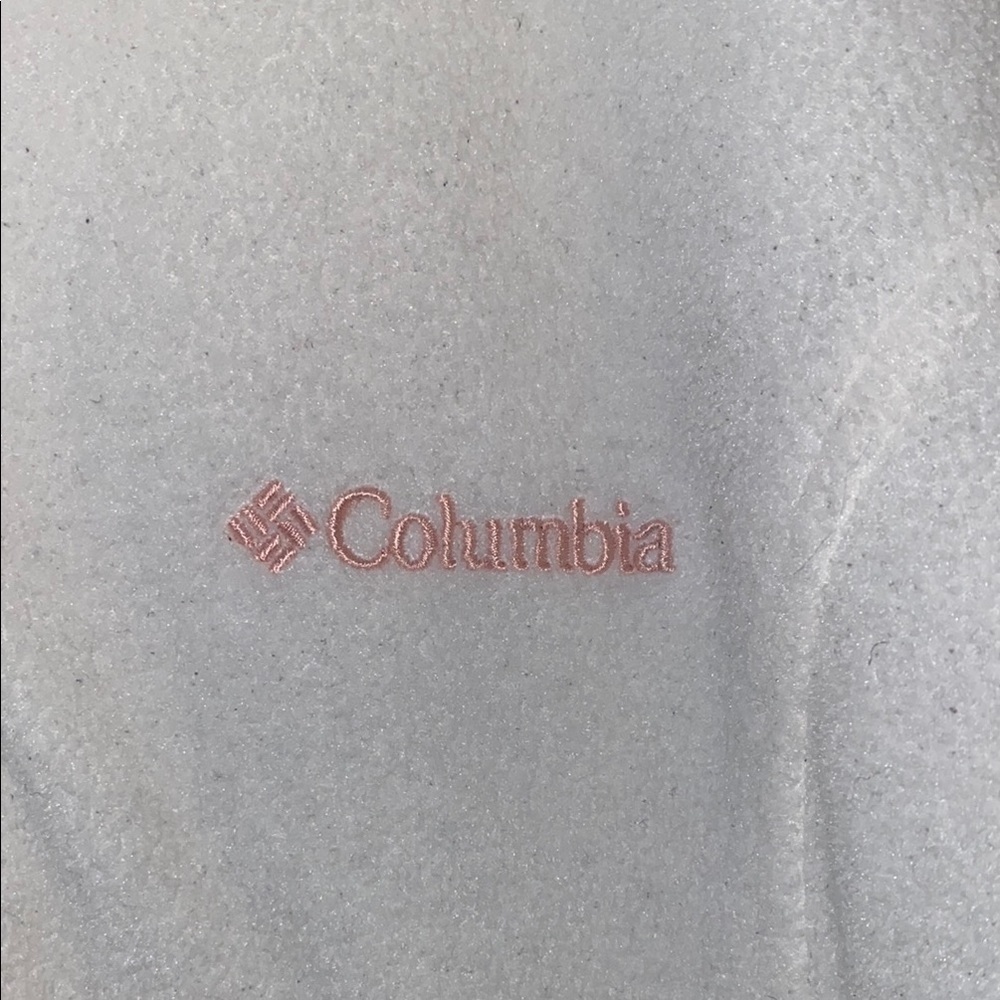 Columbia White Utility Jacket Fleece Stand-Up Collar - Picture 3 of 5